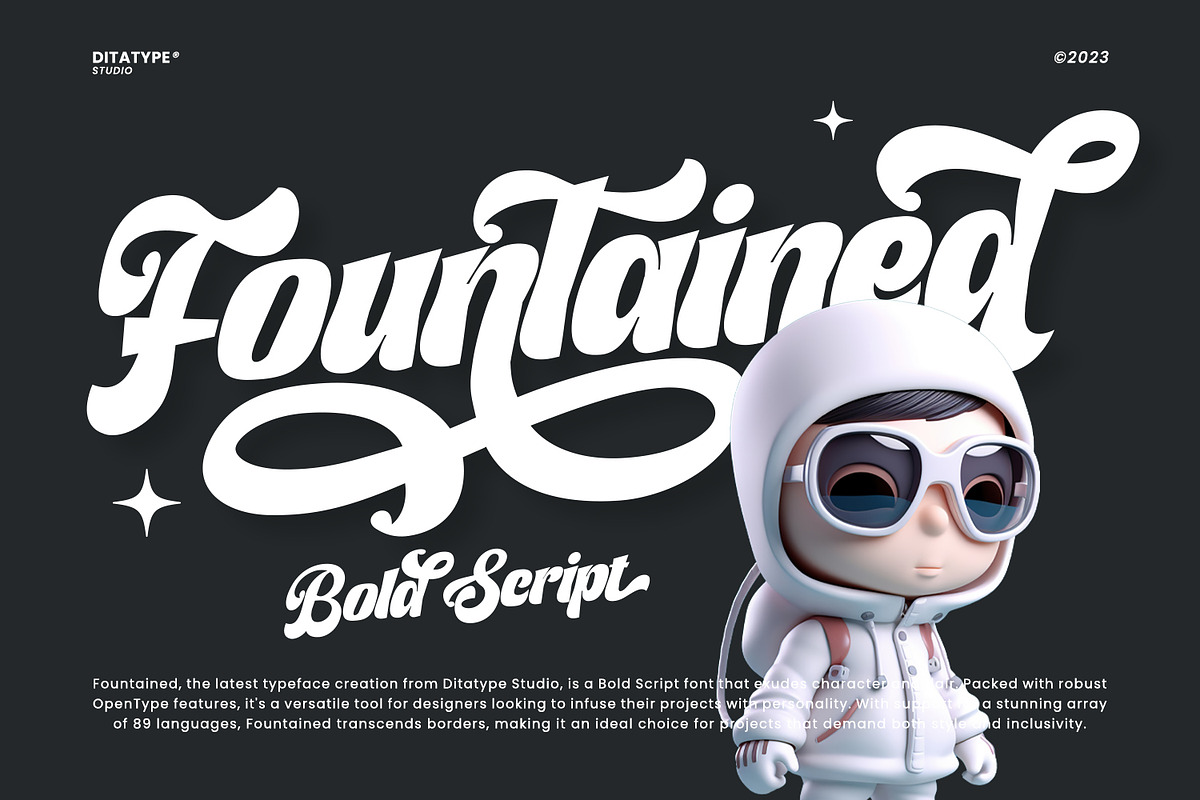 Fountained, a Script Font by Ditatype (Photo 1 of 11)