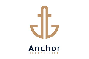 Anchor logo icon design template, a Graphic by T.Vooka