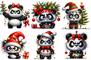 Grumpy Christmas panda clipart, an Animal Illustration by AnetArtStore (Thumbnail 2 of 7)