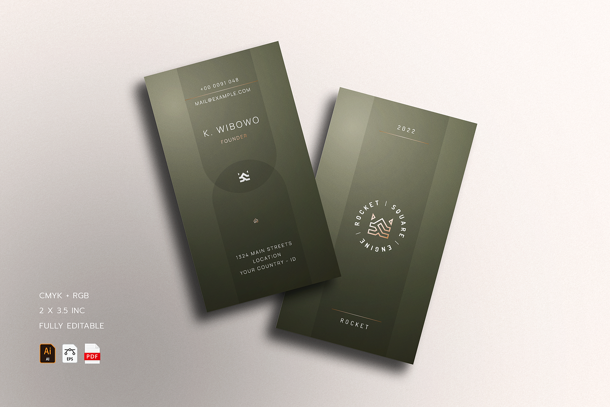 5 in 1 Vertical Luxury Business Card, a Business Card Template by Ctrl space studio (Photo 2 of 6)