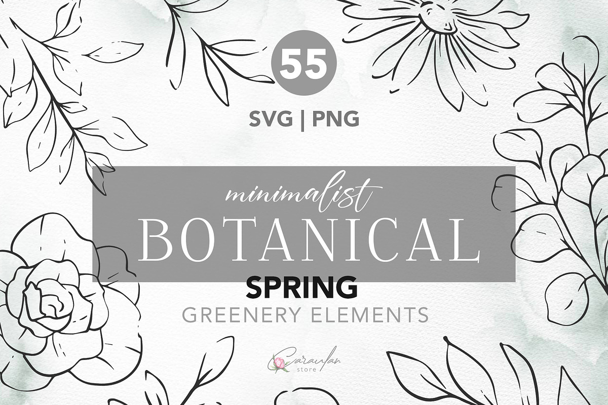 MINIMALIST FLORAL LINE ART SET, an Object Illustration by CaraulanStore (Photo 1 of 4)