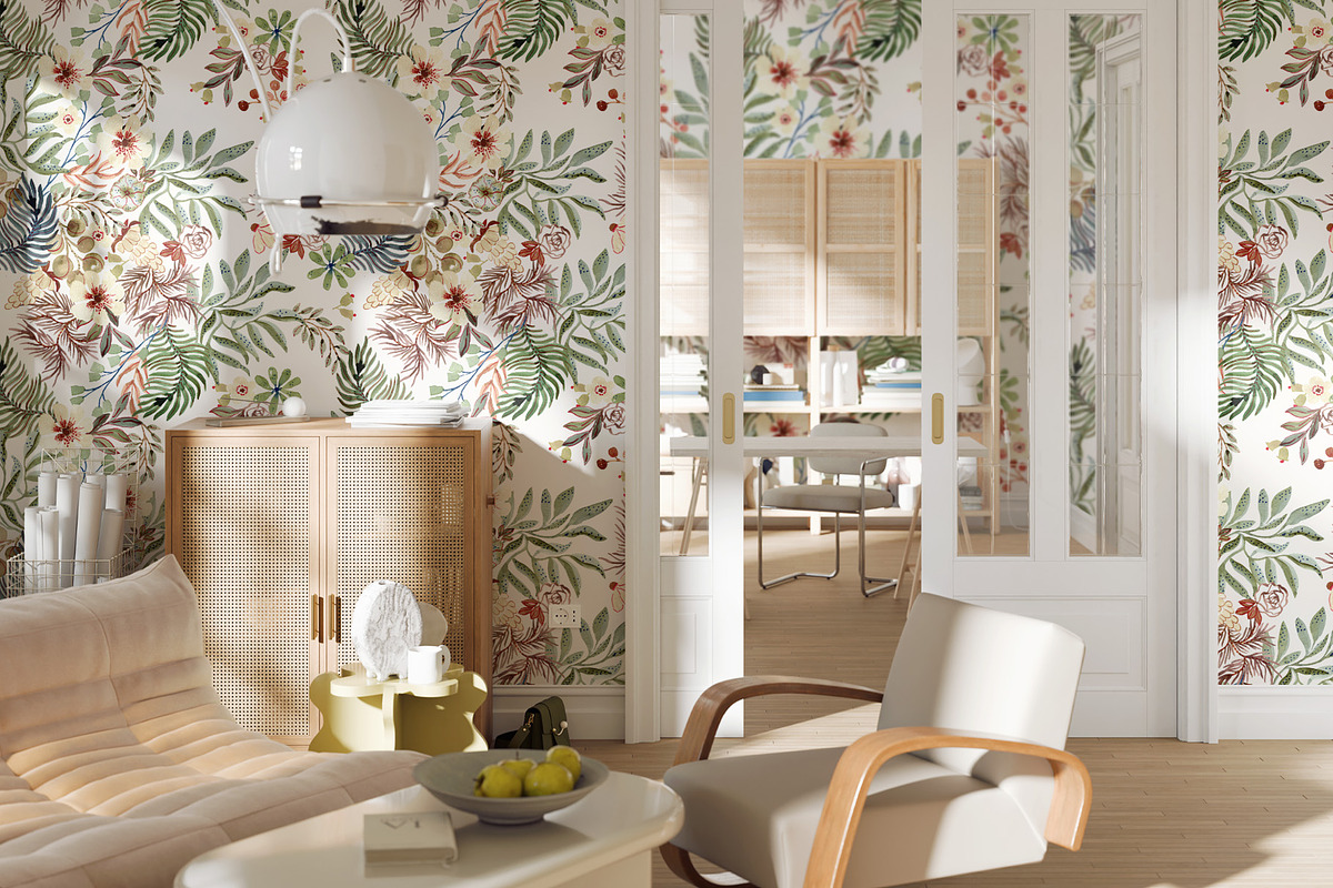 Baroque Shades Watercolor Wallpaper, a Wallpaper Graphic by Webvilla Studio (Photo 2 of 7)