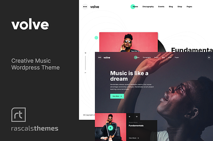 Volve - Creative Music Artist Theme, a WordPress Template by Rascals Themes
