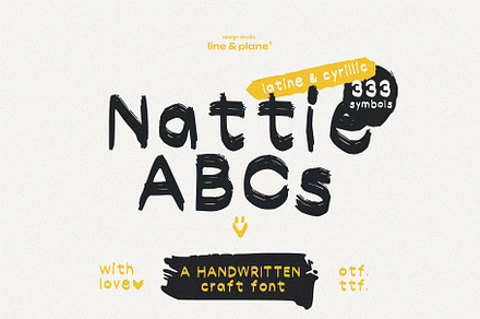 Nattie ABCs - Font Latine & Cyrillic, a Handwritten Font by line & plane