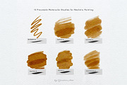 15 Procreate Watercolor Brushes, a Brush Add-On by Jenteva Art (Thumbnail 2 of 13)