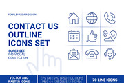 Contact Us Outline Vector Icon Set, an Outline Icon by FourLeafLover (Thumbnail 5 of 6)