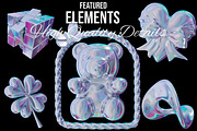 Holographic PNG Pack - 191 Elements, an Object Graphic by Drawwell (Thumbnail 2 of 6)
