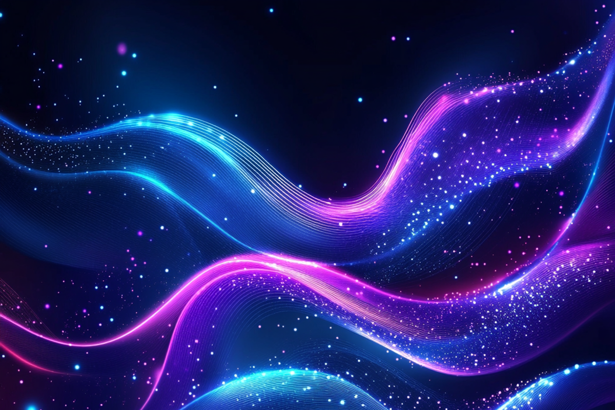 Glowing Blue Purple Wavy Lines, a Pattern Graphic by Printable Treasure (Photo 2 of 2)