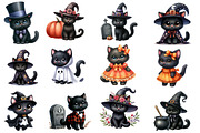 Halloween Black Cat Clipart, an Illustration by Designworld (Thumbnail 4 of 6)