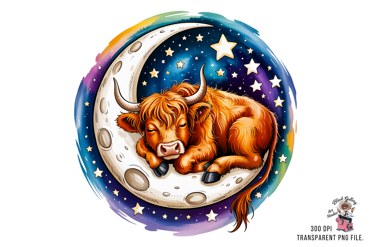10 Sleeping Baby Cow PNG Clipart, an Illustration by Clipart Bloom (Photo 2 of 11)