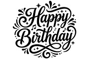Happy Birthday Typography Vector svg, a Decorative Illustration by Ghagra (Thumbnail 2 of 7)
