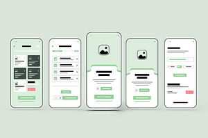 Mobile App Wireframe UI Kit Template, a Wireframe Template by MightyDesign
