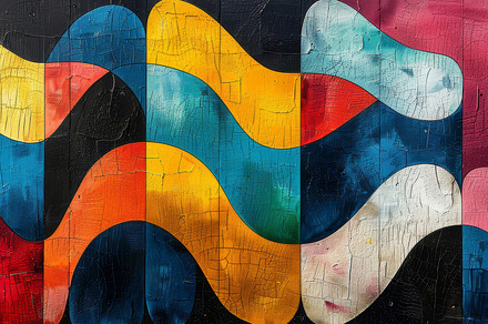 Abstract Colorful Pattern with Bold Shapes and Textures in Vibrant Palette, a Photo by AS photostudio