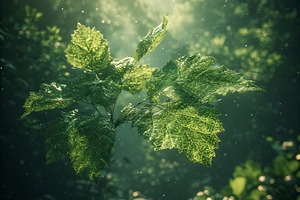 Green leaves with rain drops, a Nature Photo by ComfortQ