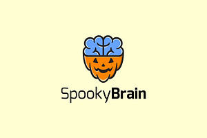 Spooky Brain Logo Template, a Branding & Logo Template by Graplick