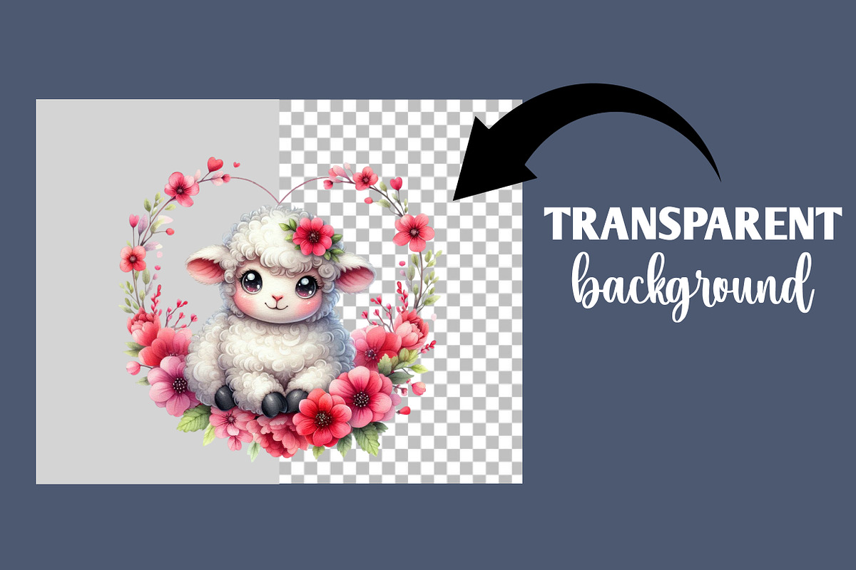 Cute Valentine Sheep Clipart, an Illustration by Designworld (Photo 6 of 6)