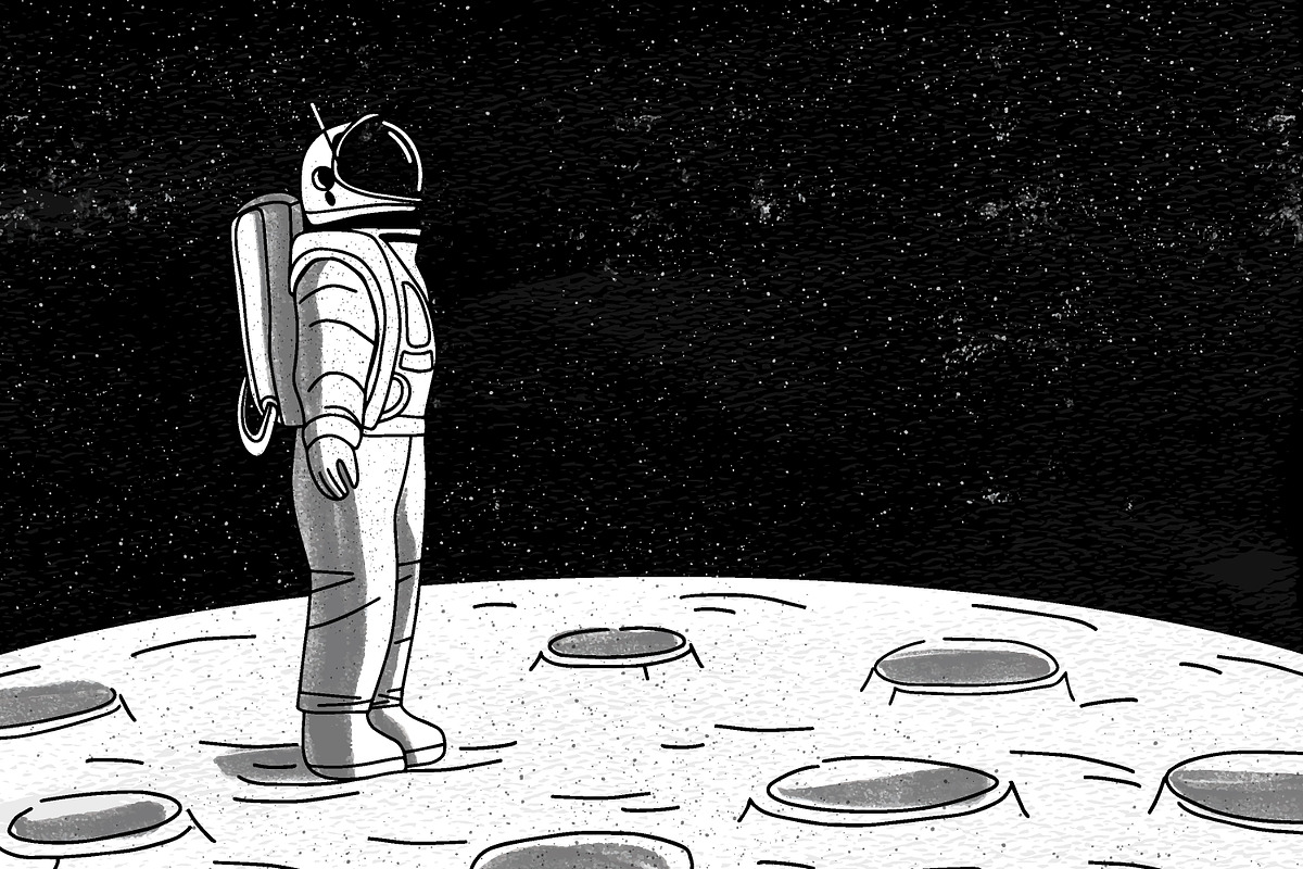 Astronaut on the moon, a Person Illustration by Good Studio (Photo 1 of 4)