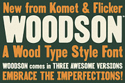 Woodson - A Wood Type Style Font, a Font by Komet & Flicker (Thumbnail 1 of 15)
