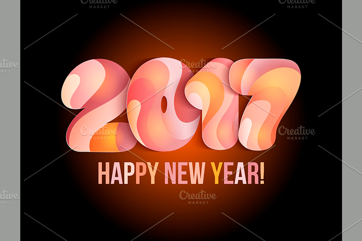New Year 2017 greeting card., a Business Card Template by Valenty