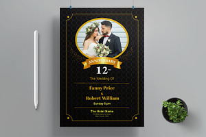 Wedding Anniversary Flyer, a Flyer Template by MightyDesign