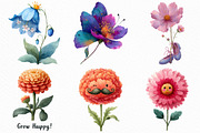 Watercolor Cute Whimsical Flower PNG, an Illustration by Craft Nest (Thumbnail 5 of 6)