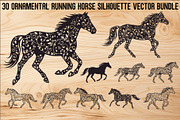 Running Horse Silhouette SVG Bundle, an Illustration by Creativeshirt (Thumbnail 1 of 31)