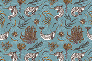 Narwhals. Seamless patterns., a Pattern Graphic by Kseniakrop (Thumbnail 2 of 7)