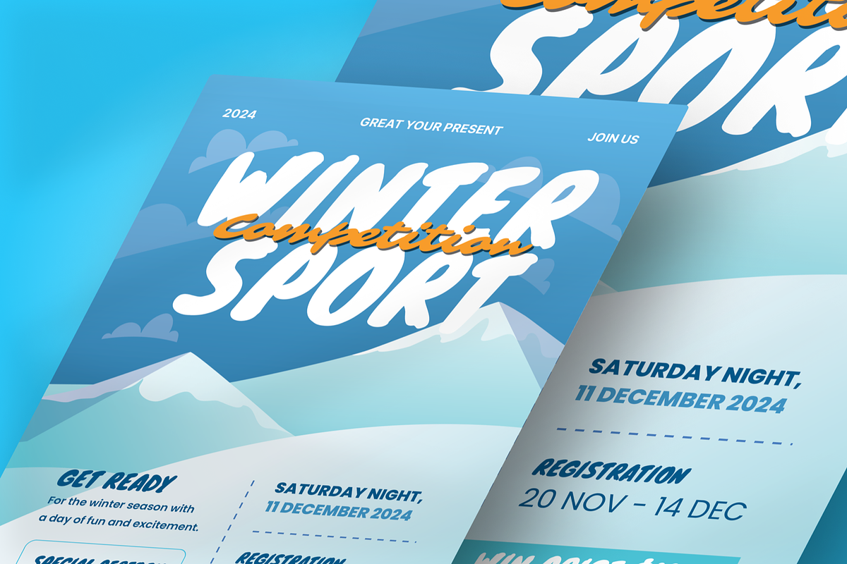 Winter Sport Competition Flyer, a Flyer Template by SquidPixey (Photo 2 of 6)