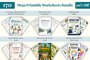 Mega Printable Worksheets Bundle, a Marketing Template by Design Station (Thumbnail 1 of 4)