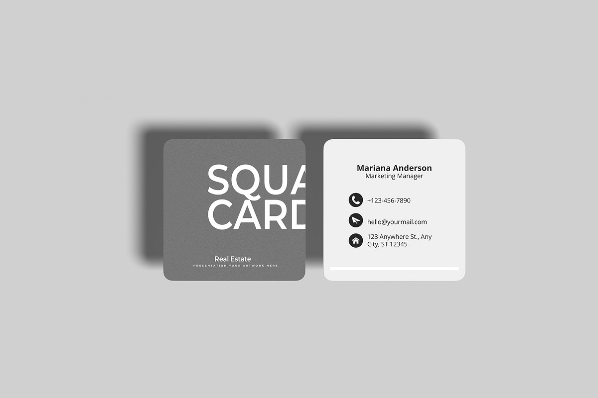 Square Business Card Mockup, an Advertising Mockup by Lxadesign (Photo 4 of 10)
