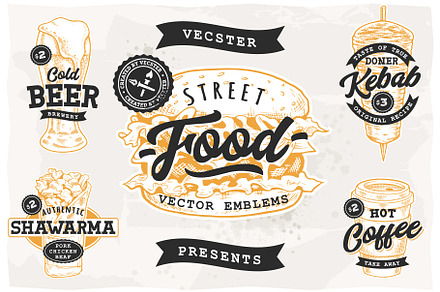 Street Food Retro Emblems