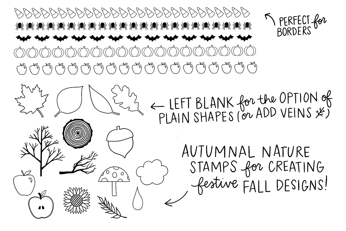 Procreate Autumn Shapes Set, a Brush Add-On by Positively Present (Photo 9 of 10)