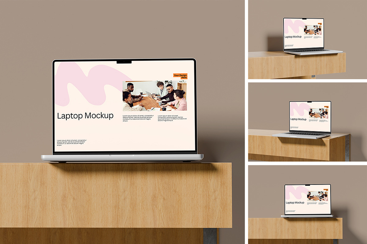 Laptop Mockup, a Wearable Device Mockup by Pikachudesign (Photo 1 of 4)