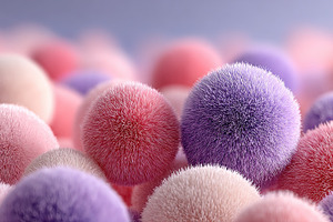 Soft Pastel Furry Spheres, a Background Photo by Ales Munt