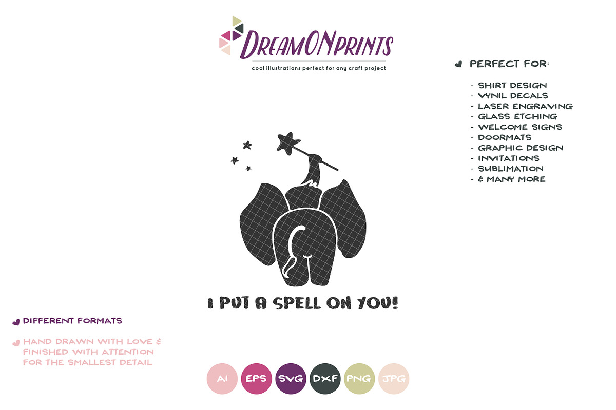 I Put a Spell on You | Elephant SVG, an Animal Illustration by DreamONprints (Photo 2 of 2)