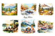 Tourist camping, watercolor clipart, a Person Illustration by AkvarelRiver (Thumbnail 6 of 8)