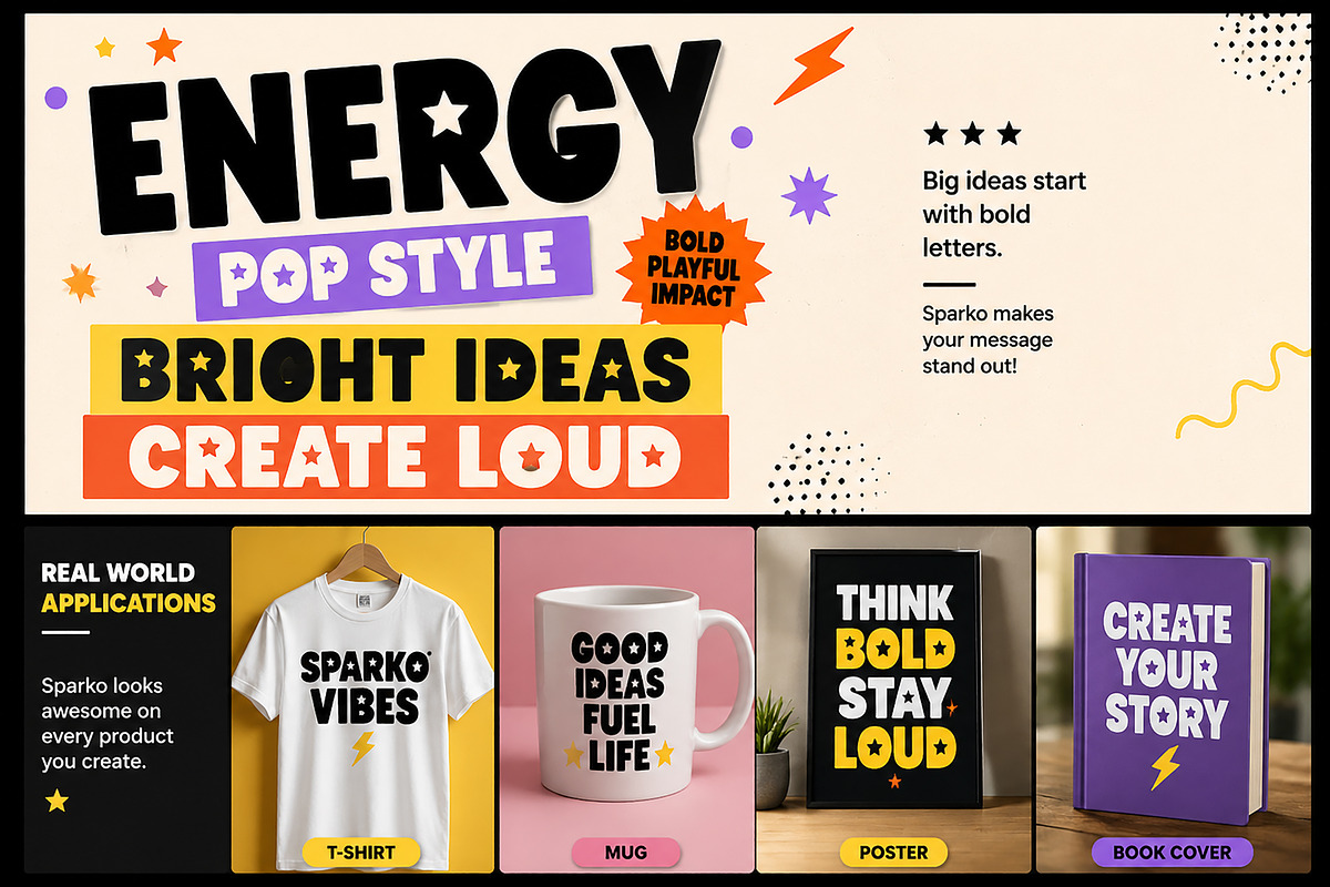 Sparko – Bold Playful Display Font, a Serif Font by Wow Magic (Photo 3 of 5)