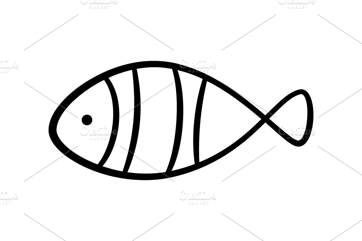 Doodle Hand Drawn Fish Collection, an Animal Illustration by Elena Pimukova (Photo 13 of 13)