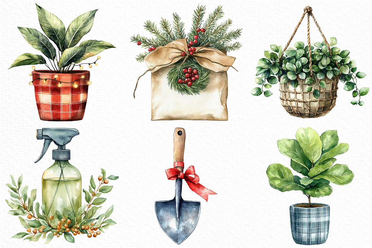 Christmas Indoor Gardening Clipart, an Illustration by Craft Nest (Photo 4 of 6)