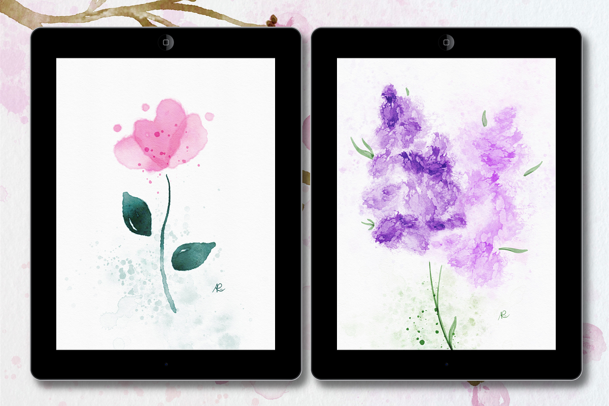 Watercolor Procreate Brushes, a Brush Add-On by Angela Roze (Photo 4 of 12)