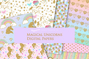 Magical Unicorns, Einhorn, Gold, an Illustration by Mia's Graphic Design (Thumbnail 11 of 11)