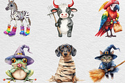 Halloween Funny Animals Clipart, an Illustration by Black Bird Studio (Thumbnail 5 of 6)