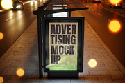 Bus Stop Poster Mockup at Night PSD, an Advertising Mockup by Bruno's Shop (Thumbnail 1 of 4)