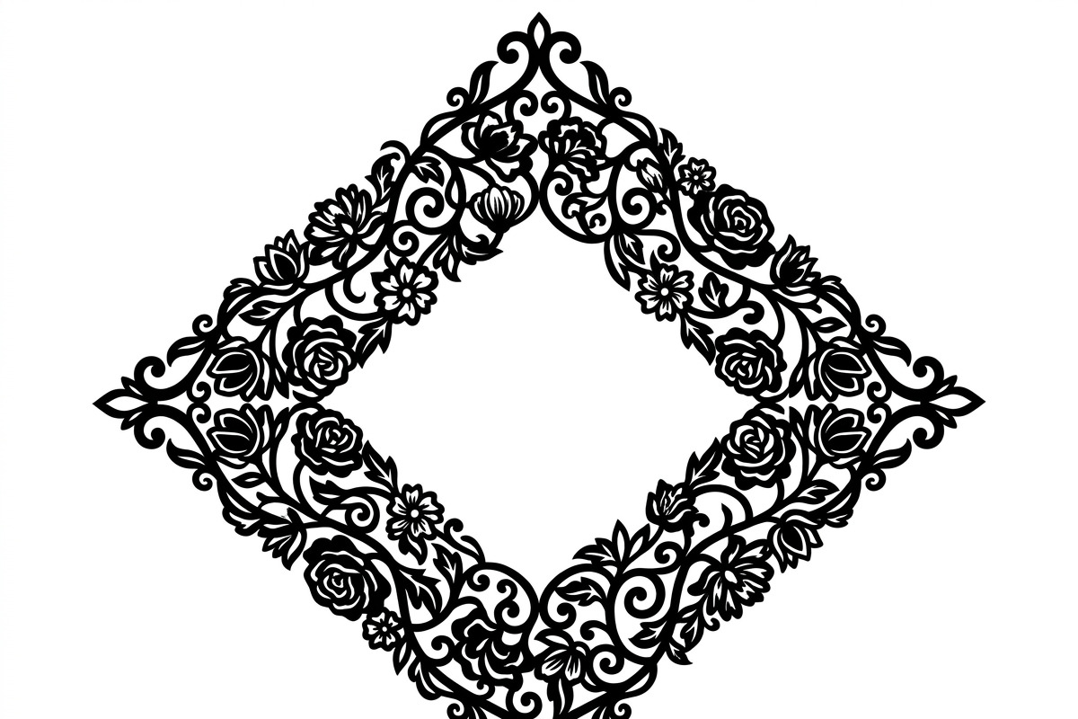 60 Romantic Diamond Wall Floral, a Decorative Illustration by Amazin_art (Photo 13 of 17)