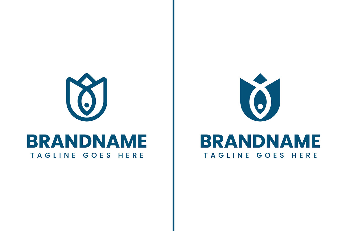 Tulip Flower Fish Logo, a Branding & Logo Template by Pray Art Design Studio