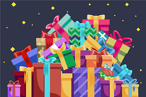 Christmas cartoon gift box