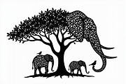 Silhouette of a Cute Elephant vector, an Illustration by Amazin_art (Thumbnail 15 of 21)