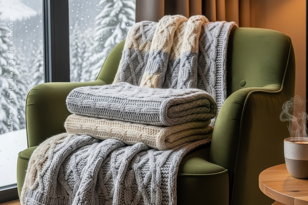 Winter Blanket Mockup 100 JPG, a Household Mockup by KennedyStudio (Photo 8 of 16)