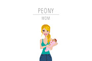 Mom & Baby Portrait Clip Art, a Person Illustration by Lauren Lesley Studio (Thumbnail 24 of 33)