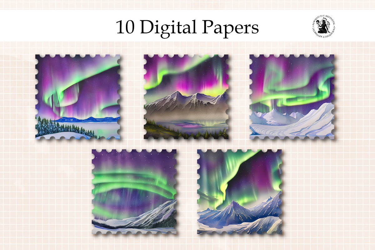 Watercolor Northern Sky, a Background Graphic by Pawsitively Aesthetic (Photo 3 of 3)